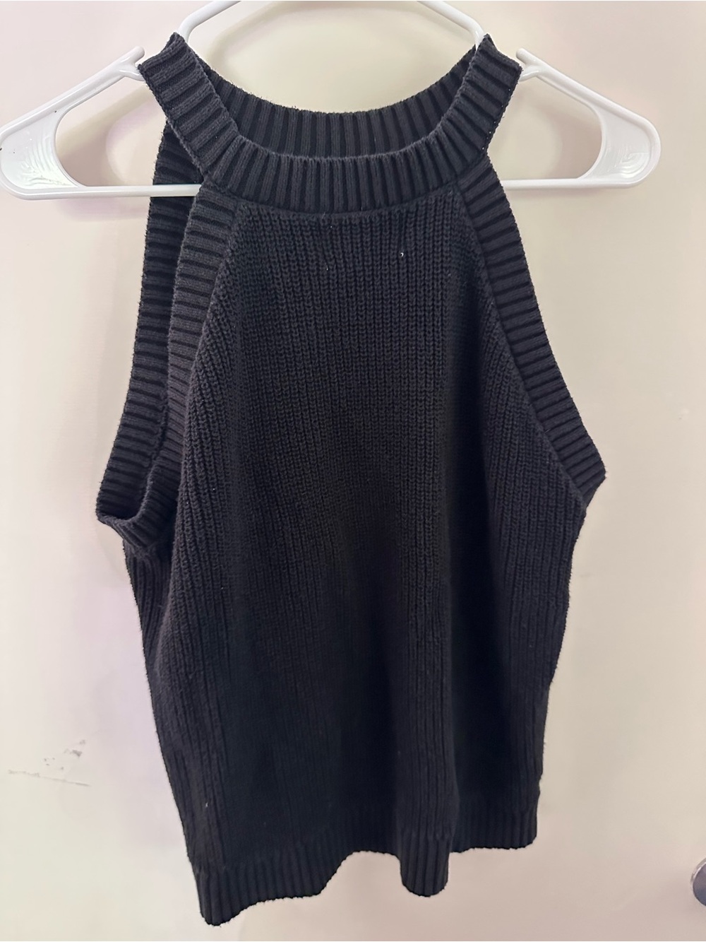 Old Navy Black Ribbed Halter Knit Tank